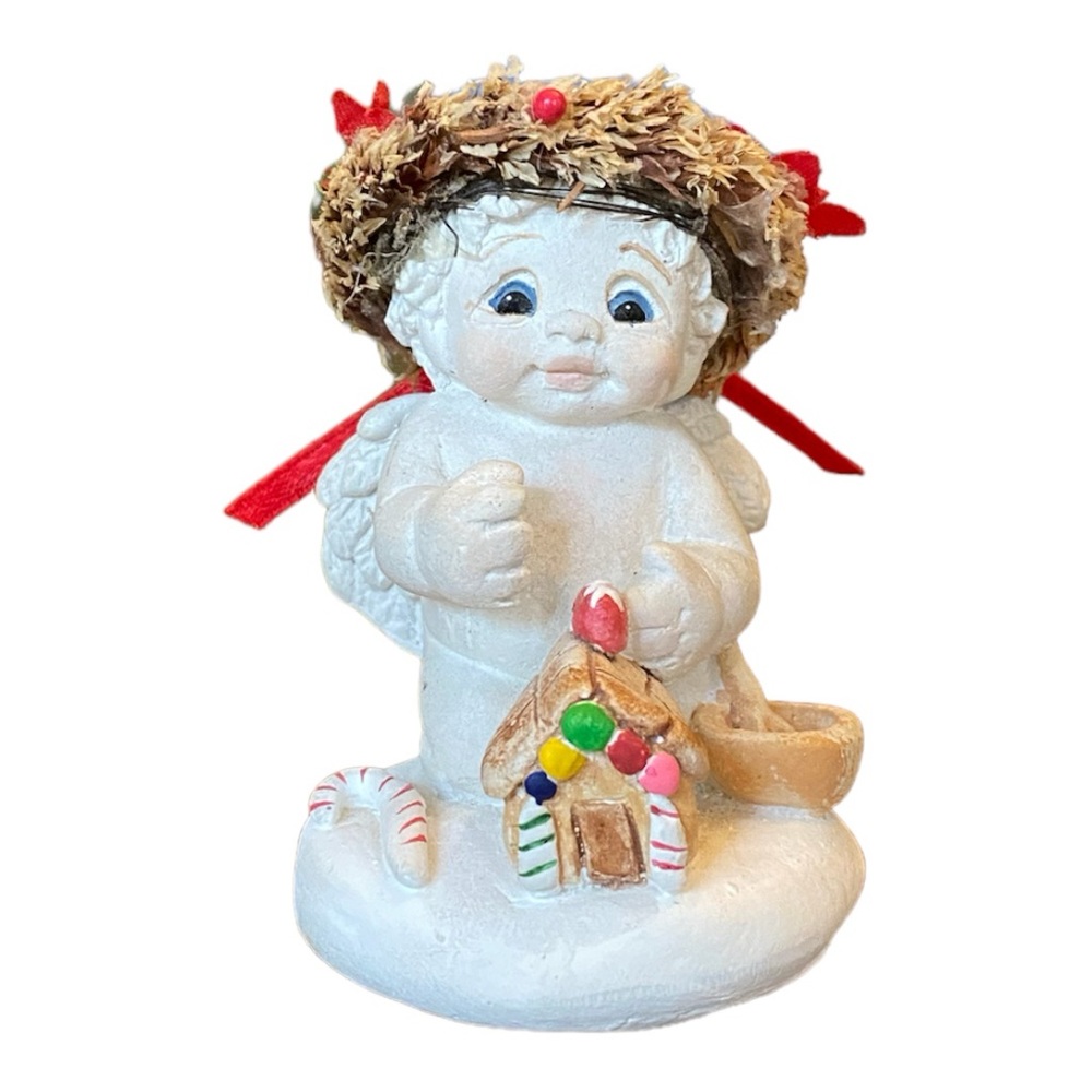 Vintage 1996 Dreamsicles Gingerbread House Cherub Figurine DX254